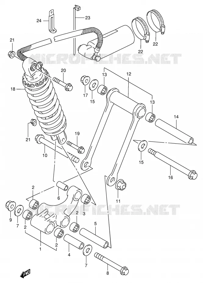 SHOCK ABSORBER LINKAGE (MODEL P/R) Suzuki MOTO 1100 GSX-R 1997  GSX-R1100WV(E2)