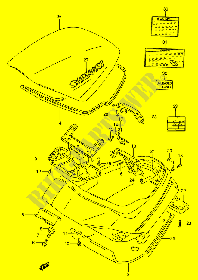 TRUNK (MODEL P/R/T) for Suzuki GSX 250 1997