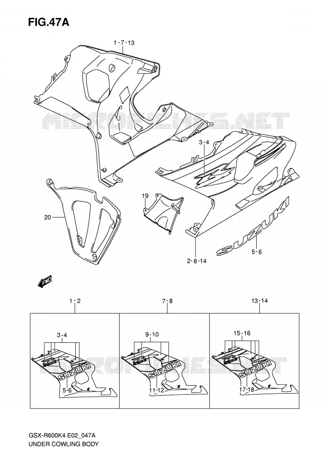 UNDER COWLING (GSX-R600K5) Suzuki MOTO 600 GSX-R 2005  GSX-R600K5(E2)