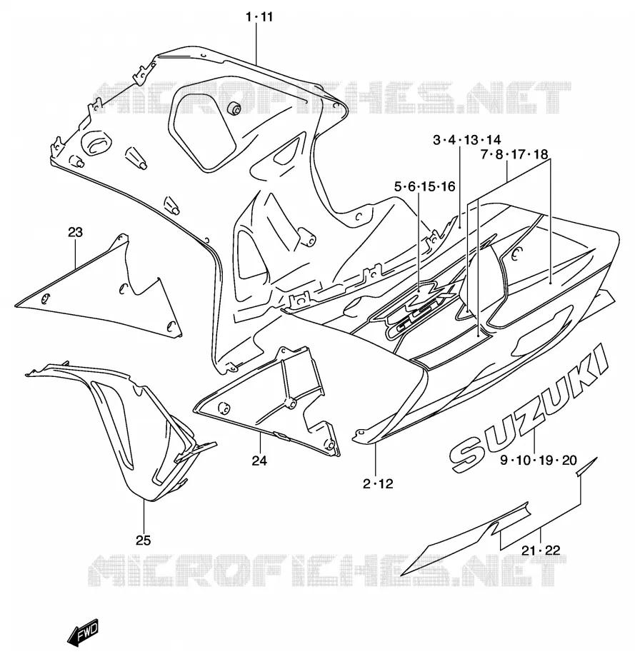 UNDER COWLING (MODEL K2) Suzuki MOTO 600 GSX-R 2001  GSX-R600U1K1(E2)