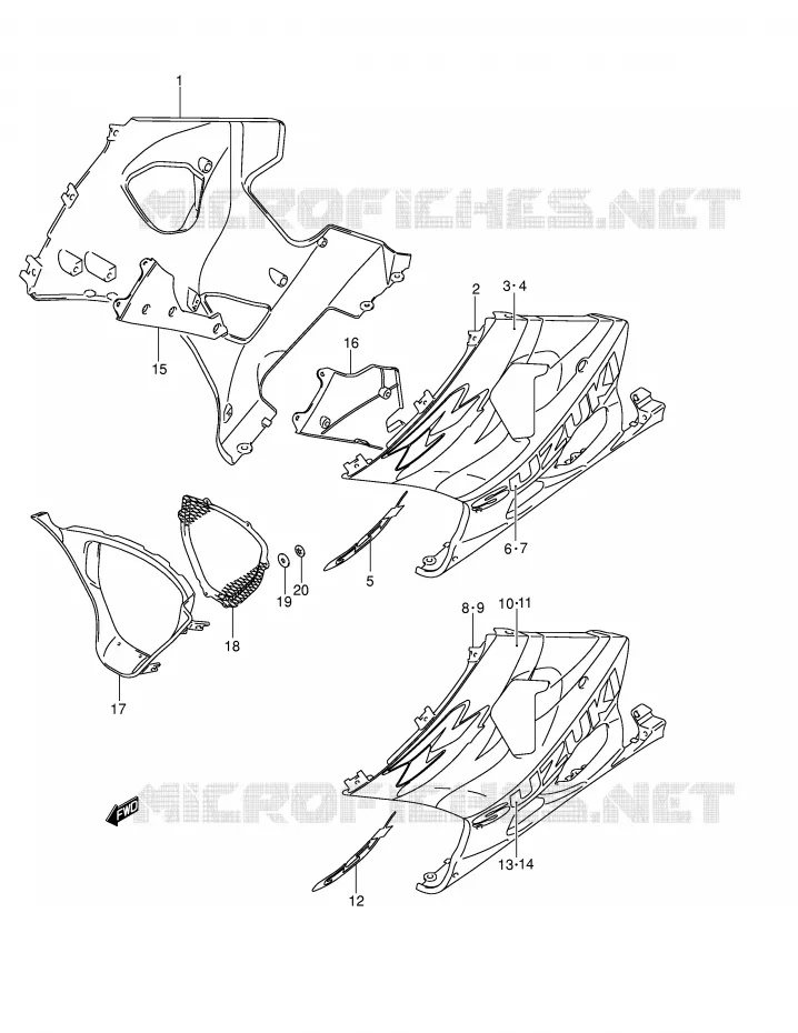 UNDER COWLING (MODEL K4) Suzuki MOTO 1000 GSX-R 2003  GSX-R1000K3(E2)