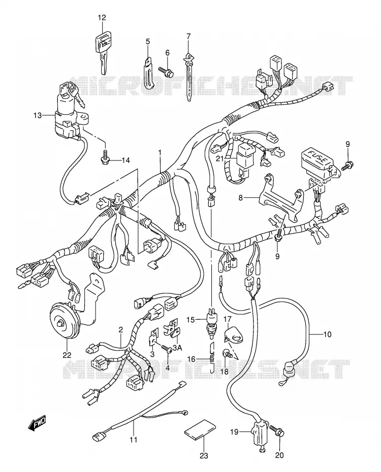 WIRING HARNESS (MODEL P/R) Suzuki MOTO 1100 GSX-R 1998  GSX-R1100WW(E28)