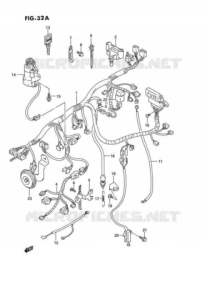 WIRING HARNESS (MODEL R/S) Suzuki MOTO 750 GSX-R 1992  GSX-R750WN(E2)
