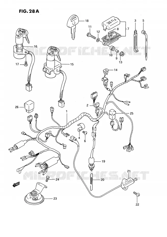 WIRING HARNESS (MODEL R) Suzuki MOTO 1100 GSX-F 1991  GSX1100FM(E2)