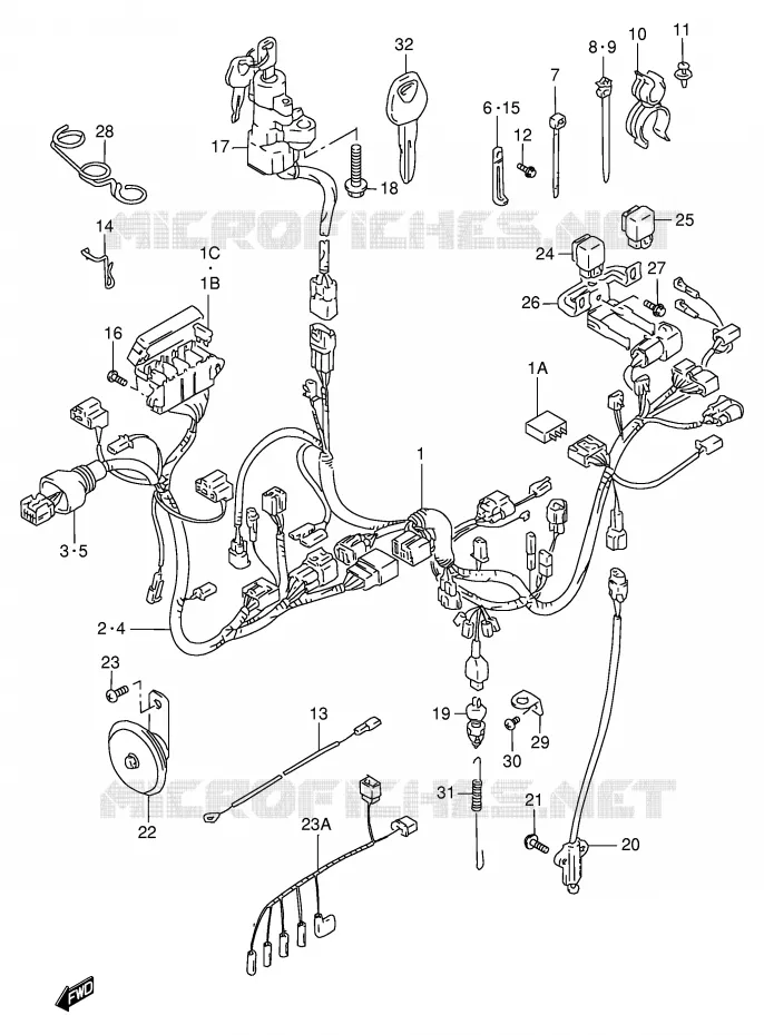 WIRING HARNESS (MODEL T/V) Suzuki MOTO 750 GSX-R 1998  GSX-R750W(E2)