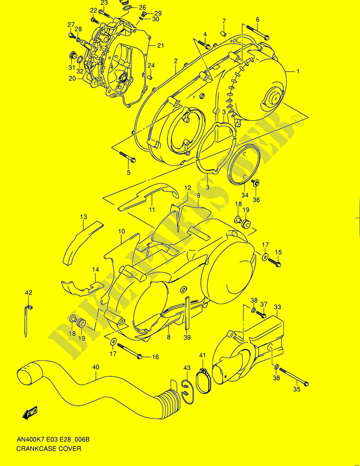 CRACKCASE COVER (MODEL L0) for Suzuki BURGMAN 400 2010