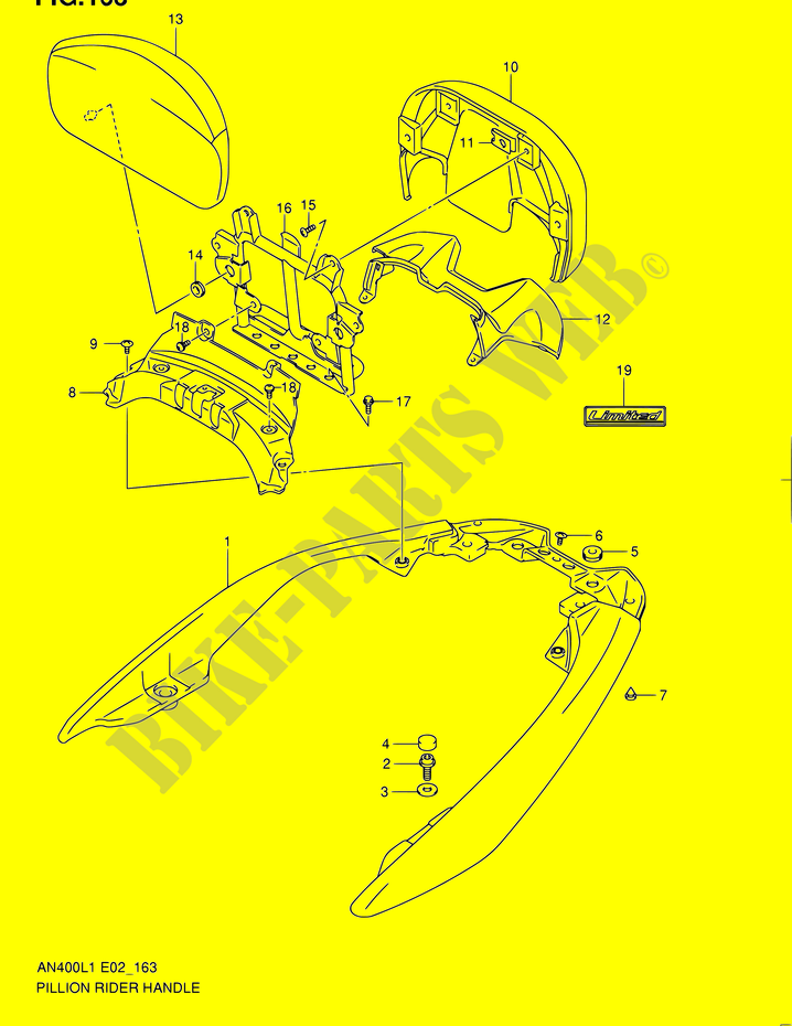 BACKREST (AN400ZAL1 E51) for Suzuki BURGMAN 400 2012