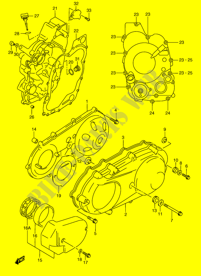 CRANKCASE COVER (MODEL W/X/Y) for Suzuki BURGMAN 250 2000