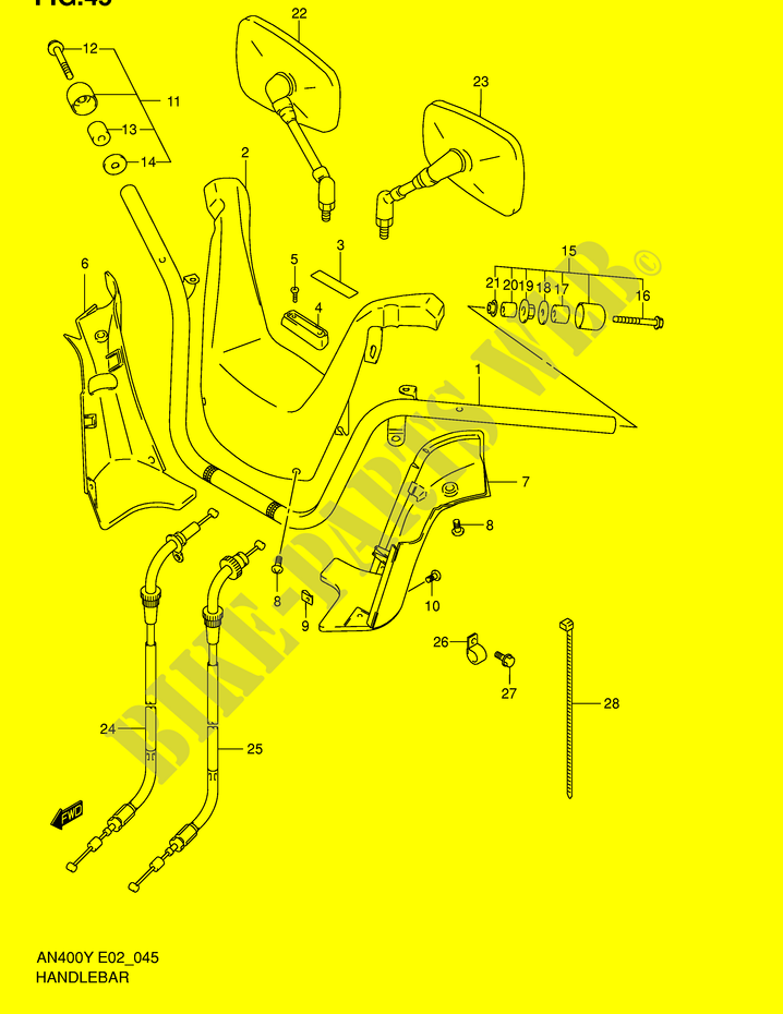 HANDLEBAR (MODEL X/Y) for Suzuki BURGMAN 400 1999