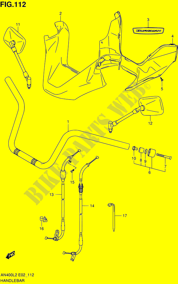 HANDELBAR (AN400L2 E02) for Suzuki BURGMAN 400 2012
