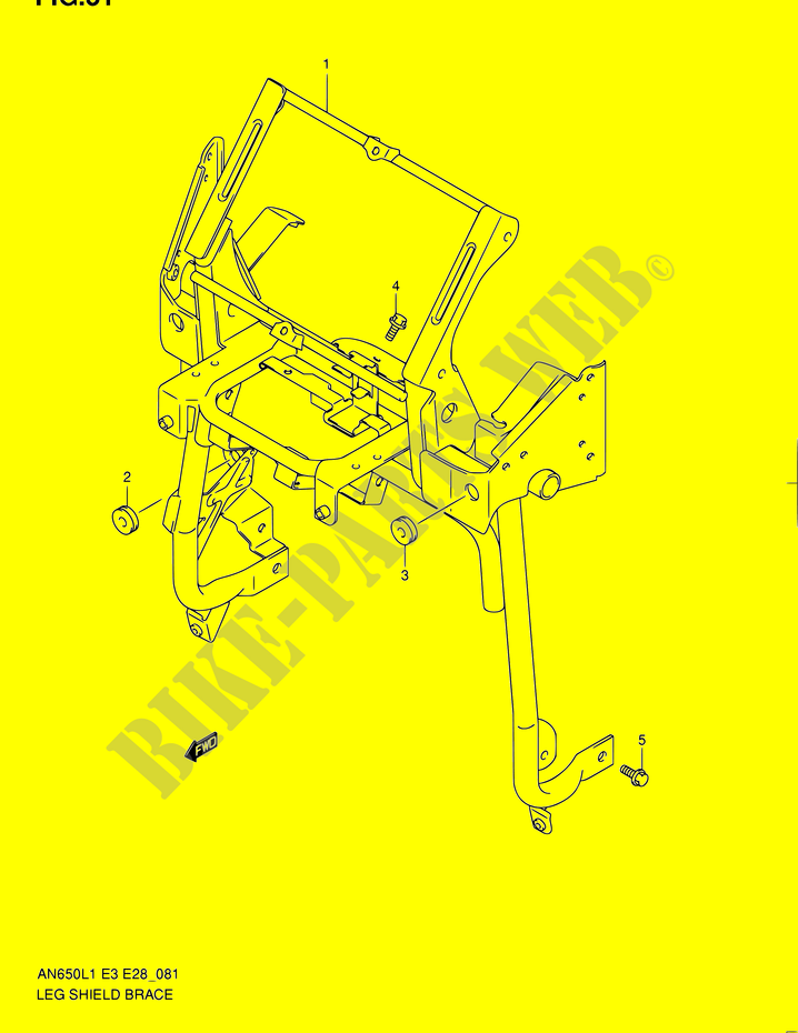 LEG SHIELD BRACE (AN650AL1 E33) for Suzuki BURGMAN 650 2011