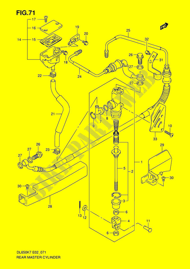 REAR BRAKE MASTER CYLINDER (DL650AK7/AK8/AK9/AL0/AUEL0) for Suzuki V-STROM 650 2008