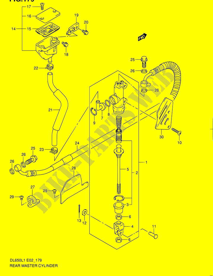 REAR BRAKE MASTER CYLINDER (DL650L1 E24) for Suzuki V-STROM 650 2011