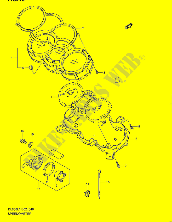 SPEEDOMETER (DL650AL1 E02) for Suzuki V-STROM 650 2011