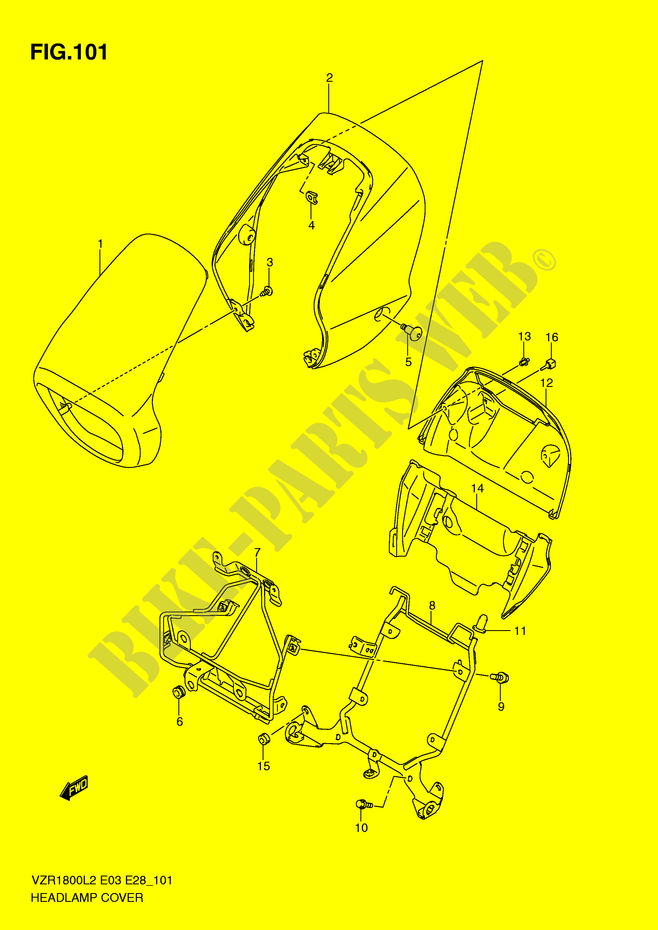 HEADLIGHT COVER (VZR1800L2 E28) for Suzuki INTRUDER 1800 2012