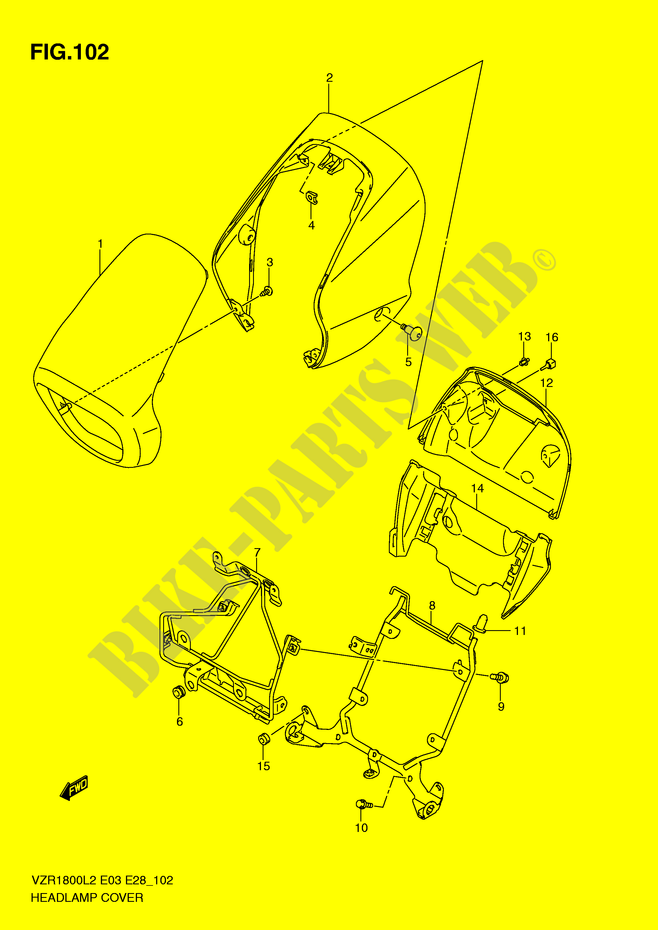 HEADLIGHT COVER (VZR1800L2 E33) for Suzuki INTRUDER 1800 2012