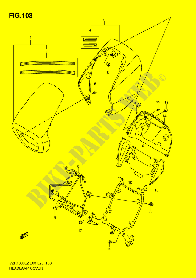 HEADLIGHT COVER (VZR1800ZL2 E03) for Suzuki INTRUDER 1800 2012
