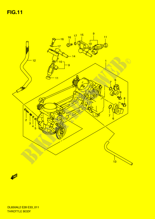 THROTTLE BODY (DL650AL2 E28) for Suzuki V-STROM 650 2012