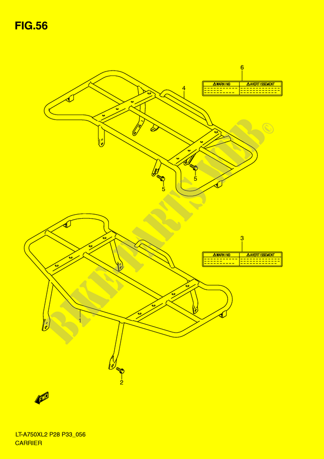 CARRIER (LT A750XZL2 P28) for Suzuki KINGQUAD 750 2012