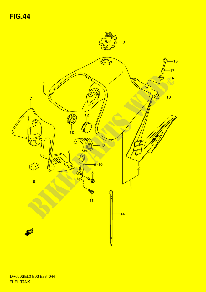 FUEL TANK (DR650SEL2 E33) for Suzuki DR 650 2012