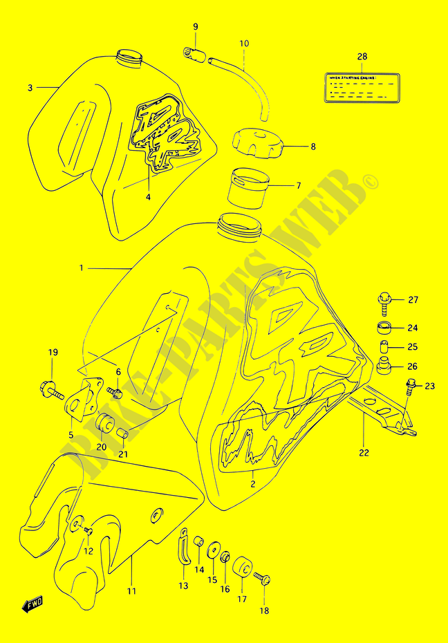 FUEL TANK (MODELE N/P) for Suzuki DR 350 1992