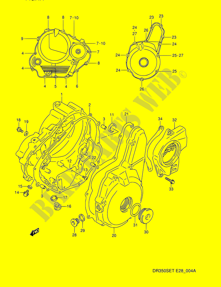CRACKCASE COVER (MODELE R/S/T) for Suzuki DR 350 1996