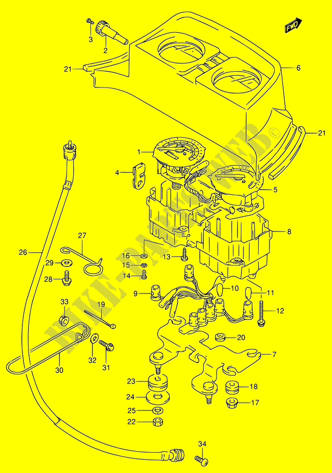 SPEEDOMETER (MODELE M/N/P/R) for Suzuki DR 650 1994