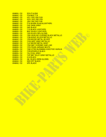 * COLOR CHART * for Suzuki BURGMAN 650 2011