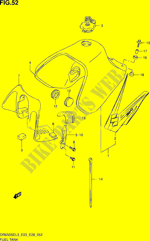 FUEL TANK (DR650SEL3 E03) for Suzuki DR 650 2013