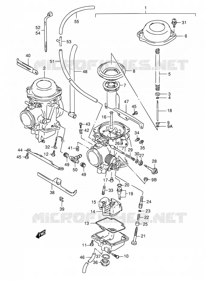CARBURETOR (MODELE P/R/S/T) Suzuki MOTO 800 DR 1995  DR800S S/DR800SU S