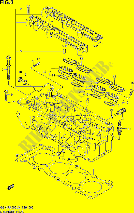 CYLINDER HEAD for Suzuki GSX-R 1000 2013