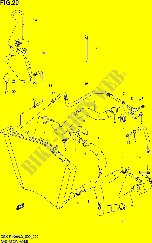 RADIATOR HOSE   EXPANSION TANK for Suzuki GSX-R 1000 2013