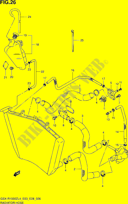 RADIATOR HOSE   EXPANSION TANK for Suzuki GSX-R 1000 2014