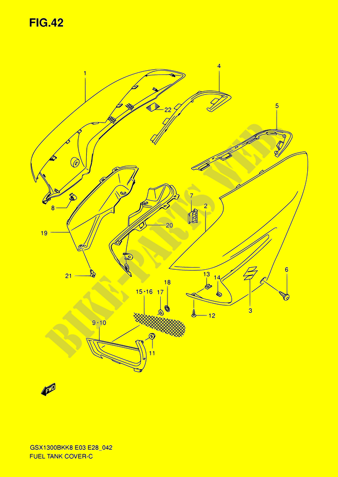 FUEL TANK COVER for Suzuki B-KING 1300 2008