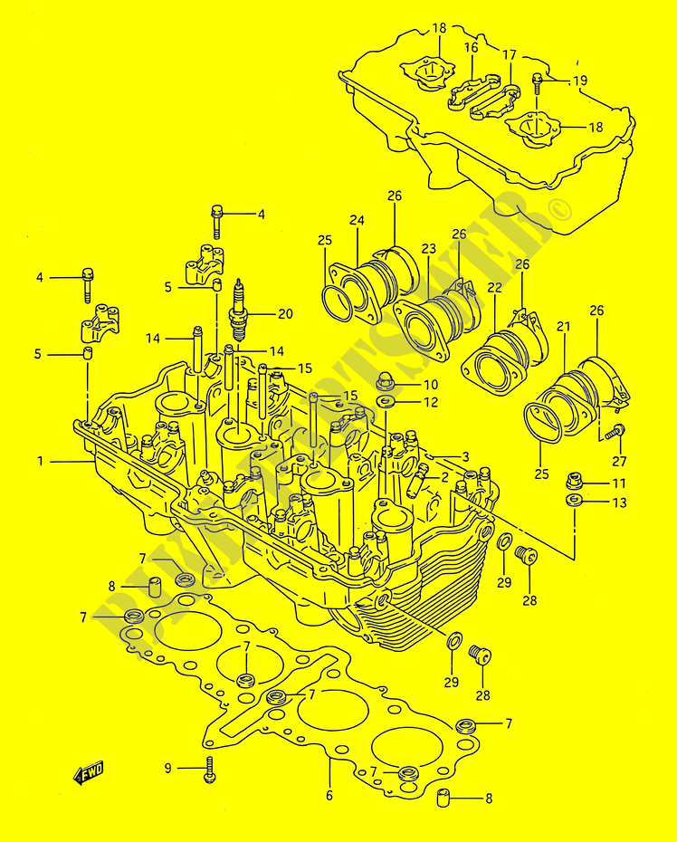 CYLINDER HEAD for Suzuki GSX-F 750 1992
