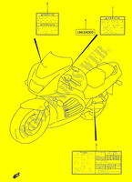 LABEL (MODELE T/V) for Suzuki RF 600 1997
