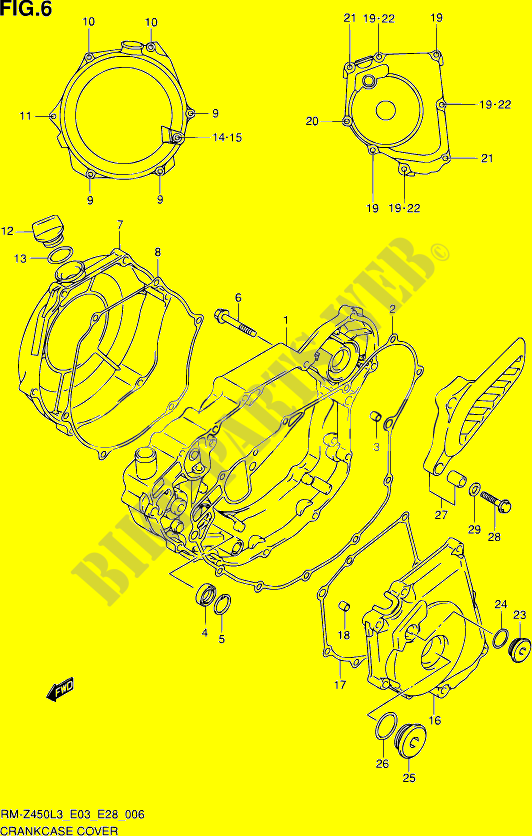 CRACKCASE COVER for Suzuki RM-Z 450 2013
