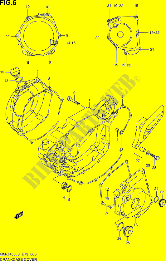 CRACKCASE COVER for Suzuki RM-Z 450 2012