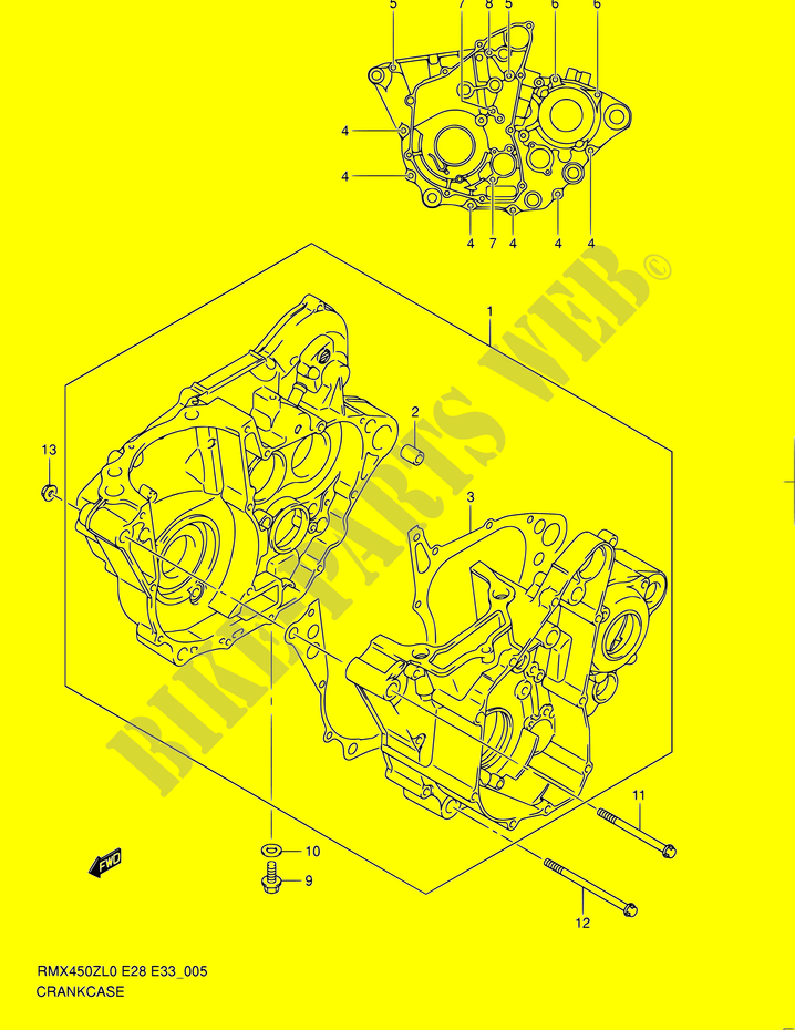 CRACKCASE COVER for Suzuki RMX 450 2010