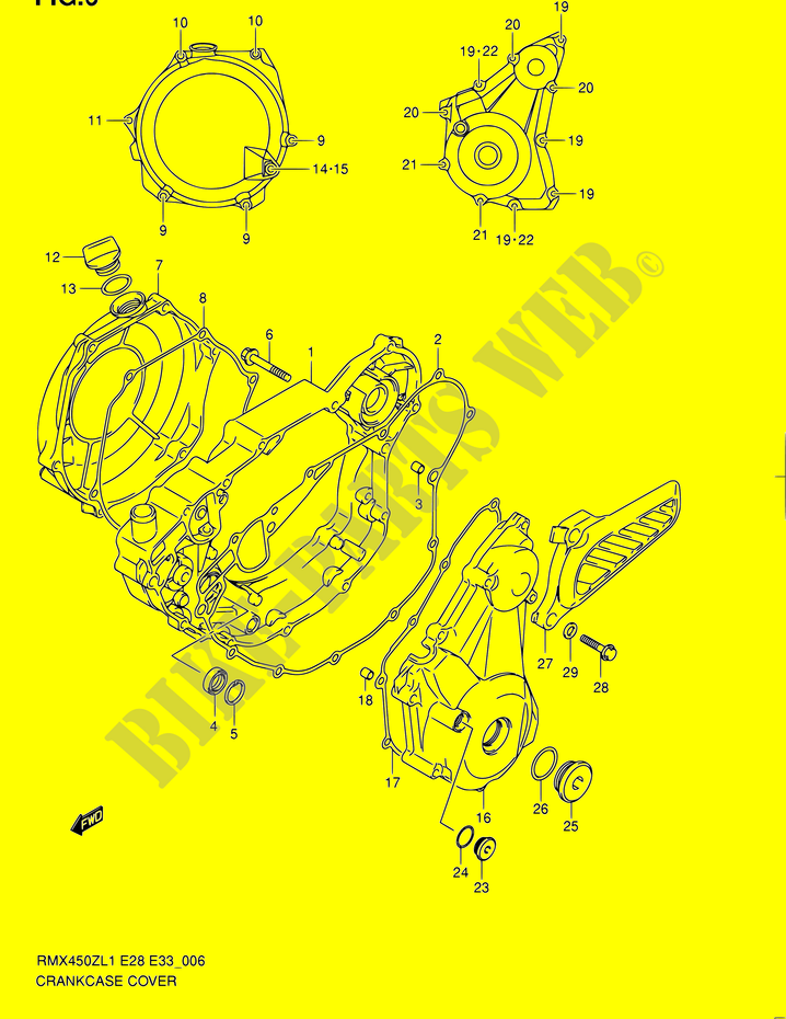 CRACKCASE COVER for Suzuki RMX 450 2011