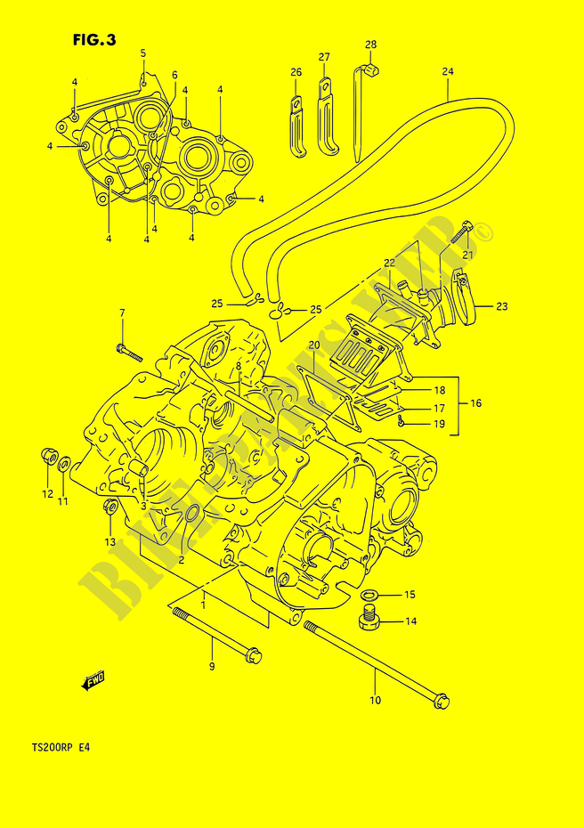 CRACKCASE COVER for Suzuki TS-R 200 1991
