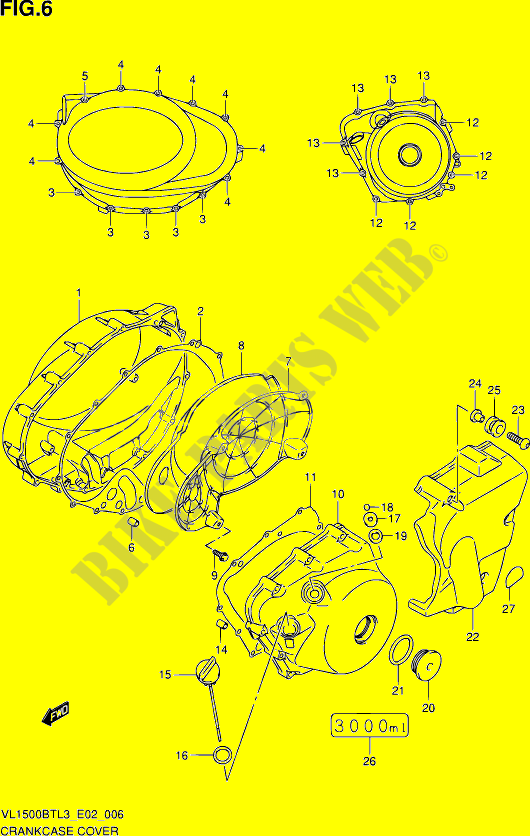 CRACKCASE COVER for Suzuki INTRUDER 1500 2013