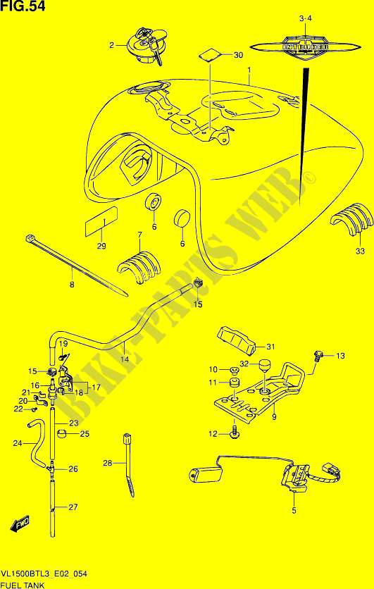 FUEL TANK (VL1500BTL3 E02) for Suzuki INTRUDER 1500 2013