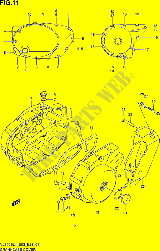 CRACKCASE COVER (VL800BL4 E28) for Suzuki BOULEVARD 800 2014