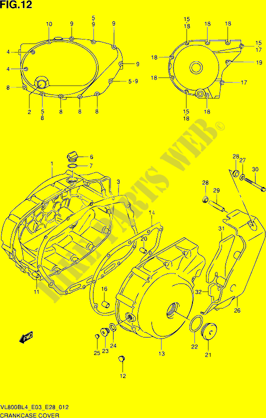 CRACKCASE COVER (VL800BL4 E33) for Suzuki BOULEVARD 800 2014