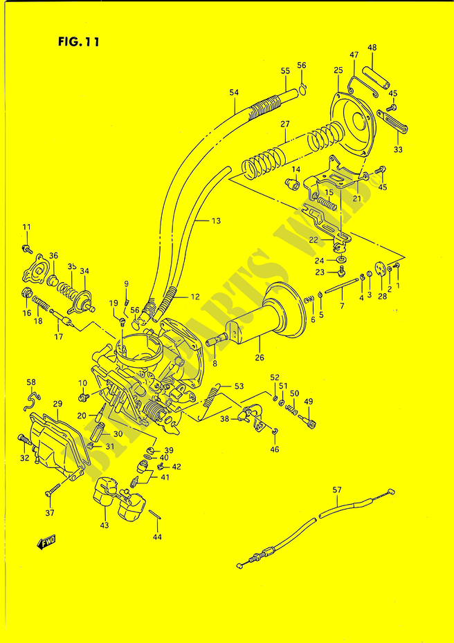 CARBURETOR (FRONT)(MODELE H/J/K/L/M/N/P/R) for Suzuki INTRUDER 1400 1990