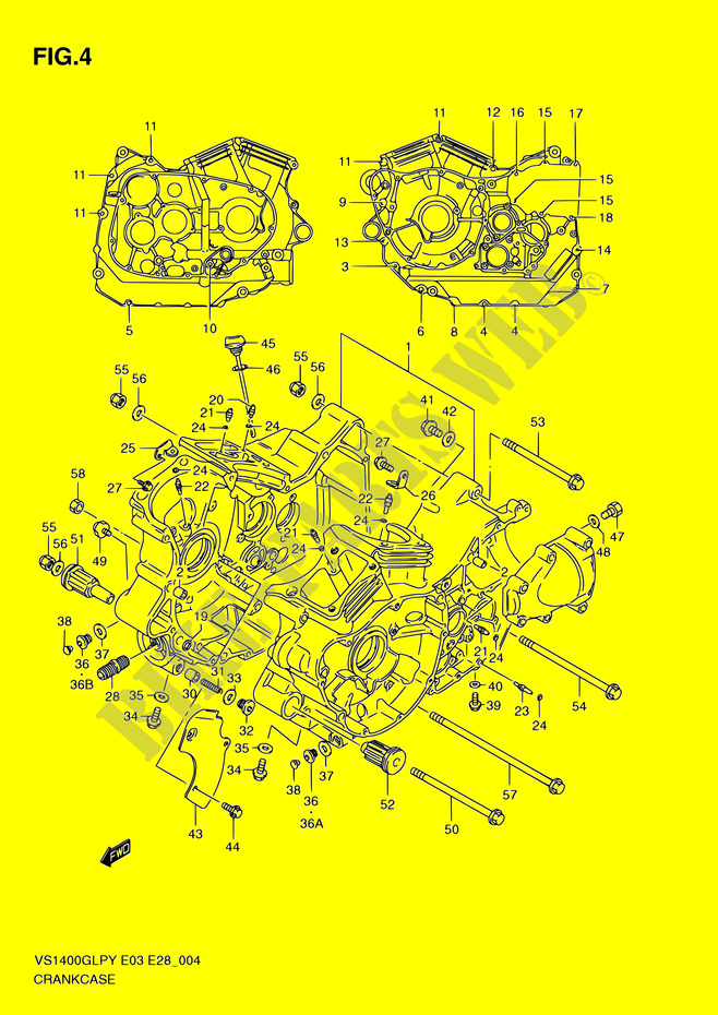 CRACKCASE COVER for Suzuki INTRUDER 1400 2001