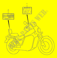 WARNING LABEL (MODELE K1) for Suzuki INTRUDER 1400 2001