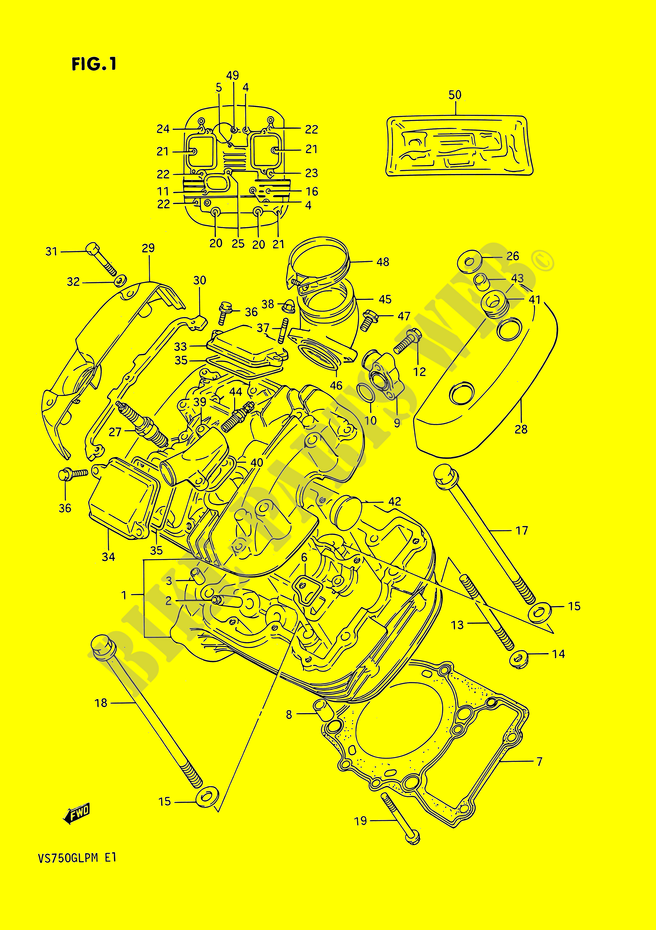 CYLINDER HEAD (AVT) for Suzuki INTRUDER 750 1989