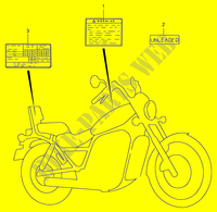 WARNING LABEL (MODELE T/V) for Suzuki INTRUDER 800 1996